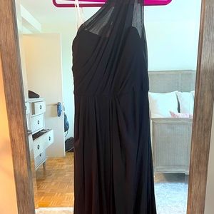 DAVID’S BRIDAL BLACK ONE SHOULDER DRESS